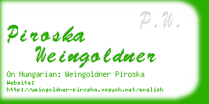 piroska weingoldner business card